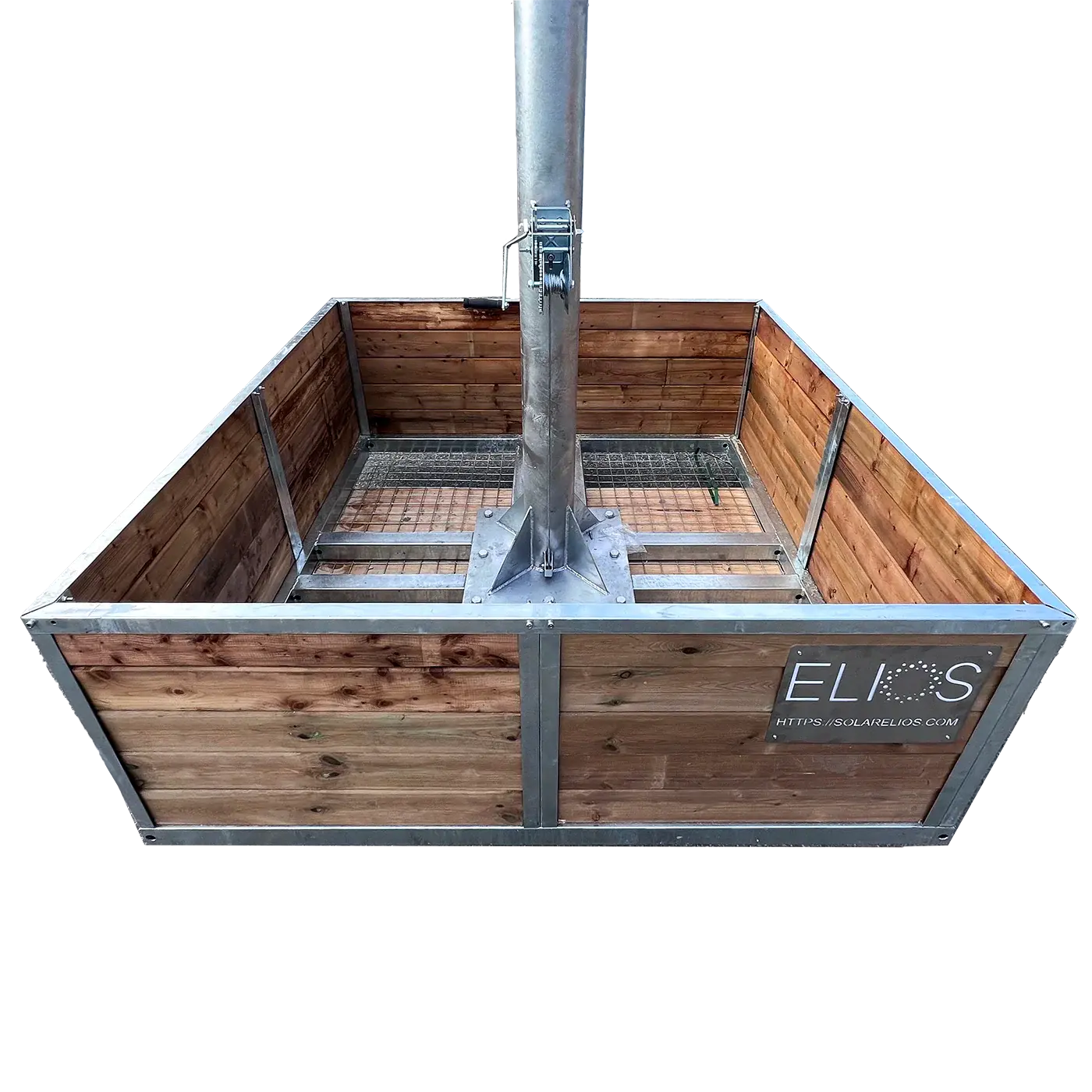 Elios Basket 8 Panel Post – Socle robuste remplissable de roche pour montage sur poteau Boutique Solaire Québec