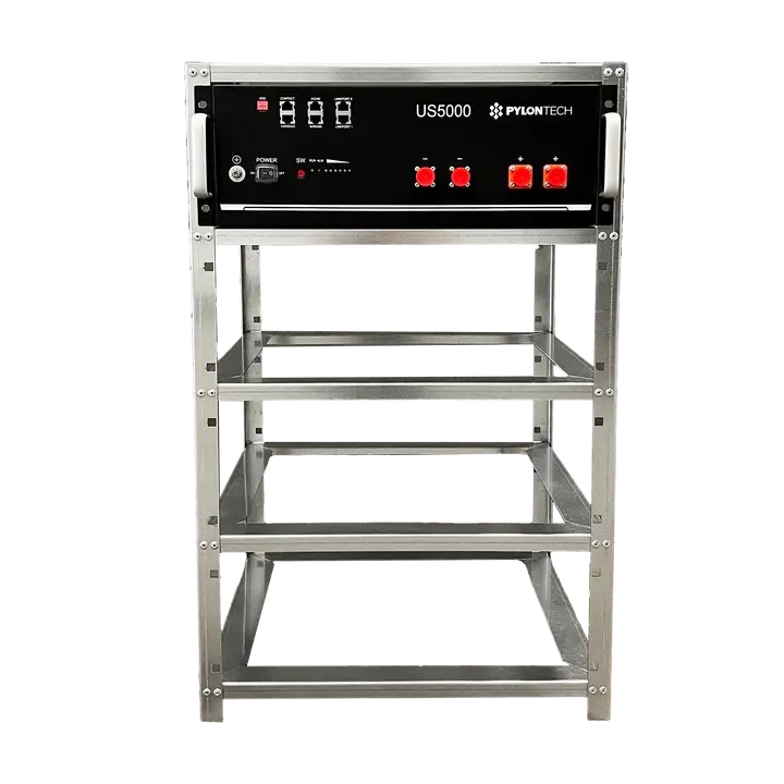 Rack pour Batteries Elios Pylontech – Compatible avec 4 Modules US5000 | Acier Galvanisé Pylontech