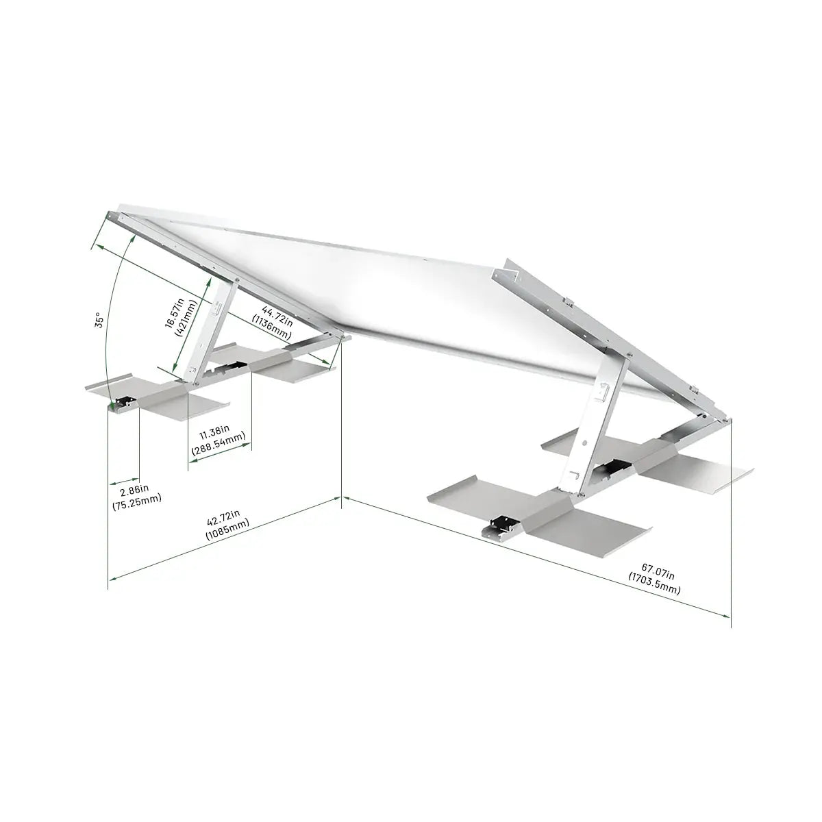 Elios Tectum T1 – Support de toit lesté (1 panneau, pliable, ultra-léger) Boutique Solaire Québec