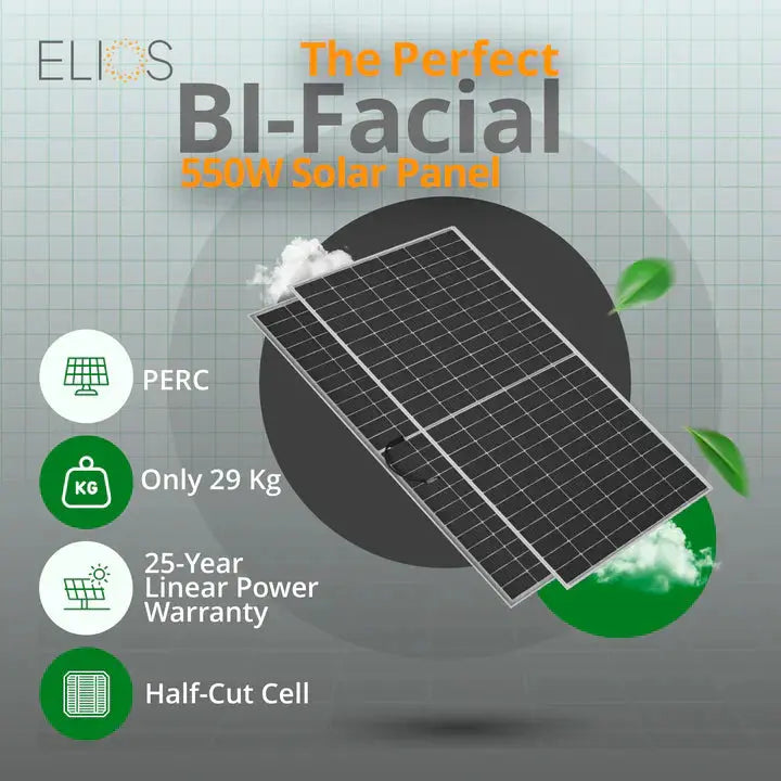 Panneau Solaire Elios 585HC-BF – 585W Bifacial Haute Performance Elios