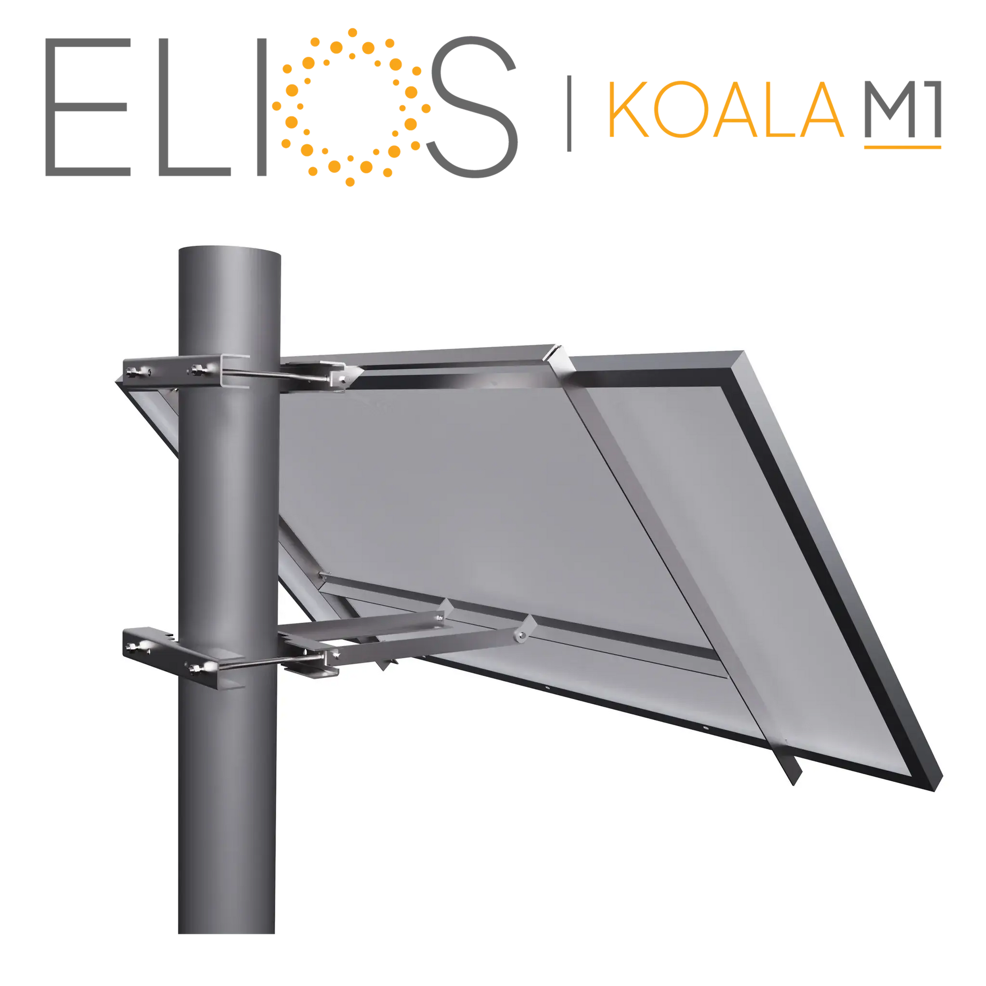 Elios Koala M1 – Support de montage pour 1 panneau 60/72 cellules sur poteau (acier galvanisé, garantie 5 ans) Elios