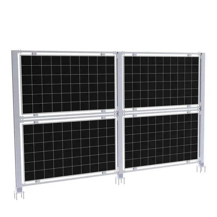Elios AgriVoltaic Solar Fence – Support vertical durable en aluminium pour 4 panneaux (modèle TP-VAS-4, 5 ans de garantie) Boutique Solaire Québec