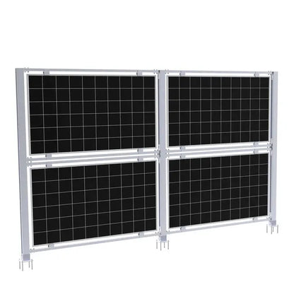 Elios AgriVoltaic Solar Fence – Support vertical durable en aluminium pour 4 panneaux (modèle TP-VAS-4, 5 ans de garantie) Boutique Solaire Québec