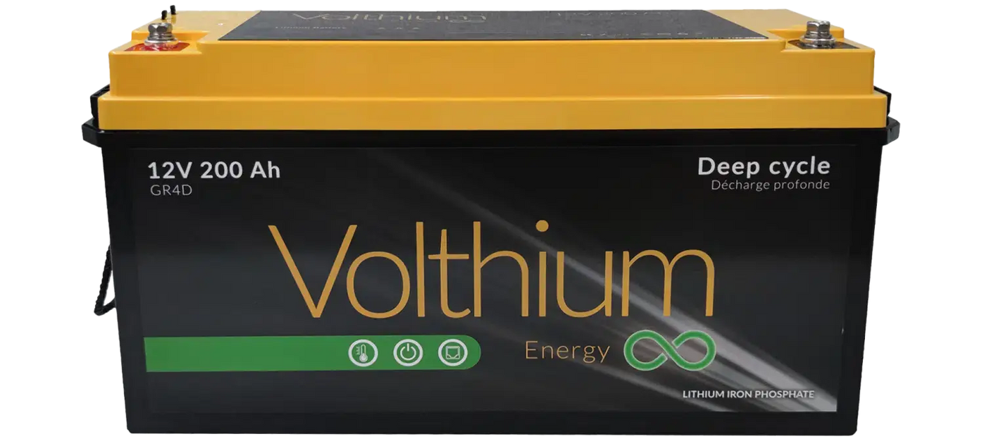 Batterie Volthium 12 V 200 Ah – Auto-chauffante LiFePO₄ 4D (Bluetooth, IP55, Double Chauffage, 10 ans) Boutique Solaire Québec