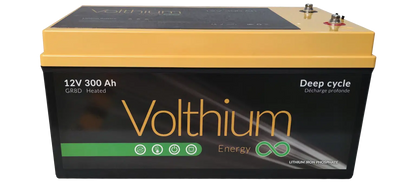 Batterie Volthium 12 V 300 Ah – Auto-chauffante LiFePO₄ 8D (Double chauffage, BMS accessible, IP55, 10 ans) Boutique Solaire Québec