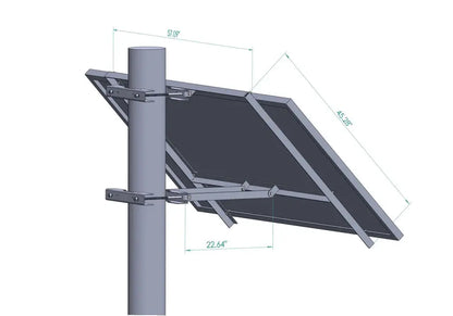 Elios Koala M1 – Support de montage pour 1 panneau 60/72 cellules sur poteau (acier galvanisé, garantie 5 ans) Elios
