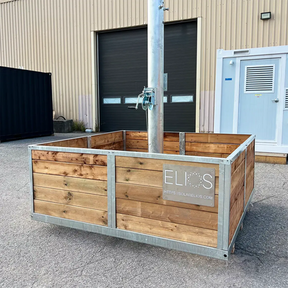 Elios Basket 8 Panel Post – Socle robuste remplissable de roche pour montage sur poteau Boutique Solaire Québec