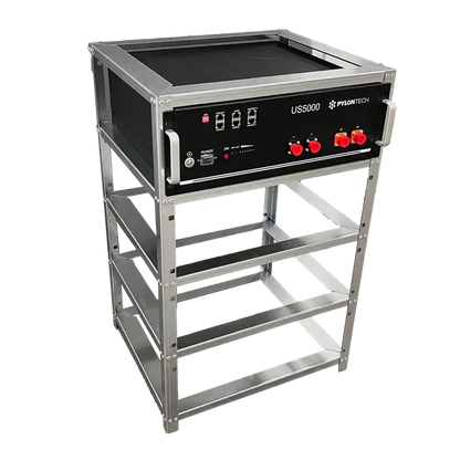 Rack pour Batteries Elios Pylontech – Compatible avec 4 Modules US5000 | Acier Galvanisé Pylontech