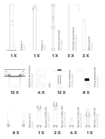 Elios Arbora P8 – Système de montage sur poteau pour 8 panneaux (acier galvanisé, rails aluminium, garantie 5 ans) Elios
