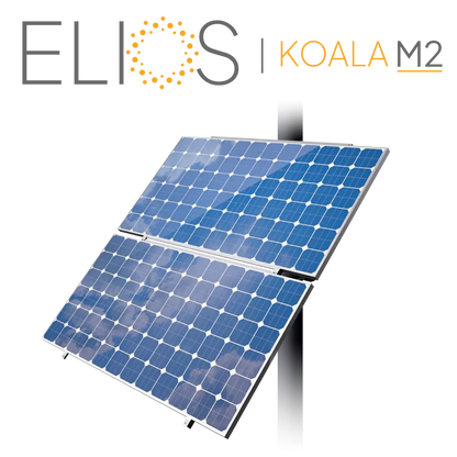 Elios Koala M2 – Support de montage sur poteau pour 2 panneaux 60/72 cellules (acier galvanisé, visserie inox, garantie 5 ans) Boutique Solaire Québec