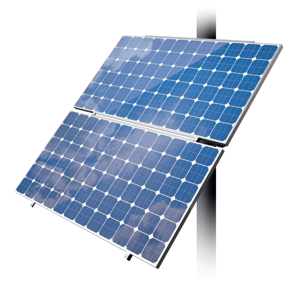 Elios Koala M2 – Support de montage sur poteau pour 2 panneaux 60/72 cellules (acier galvanisé, visserie inox, garantie 5 ans) Boutique Solaire Québec